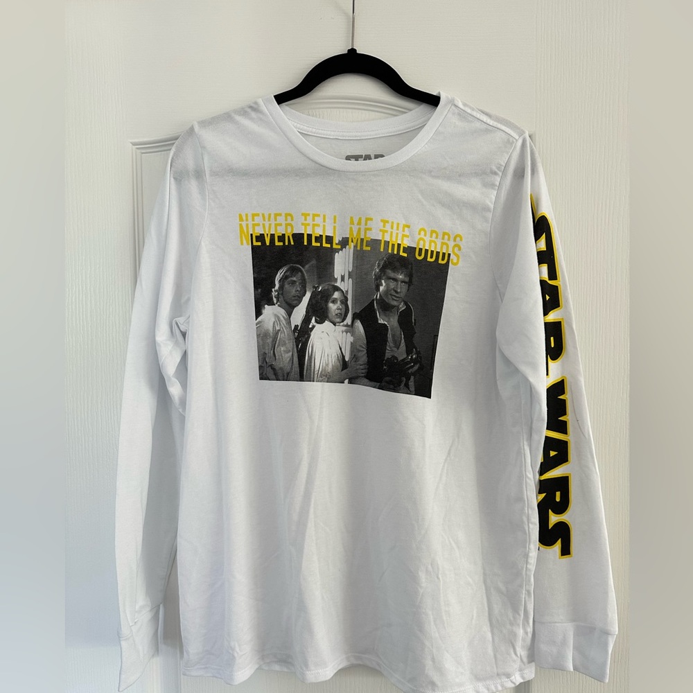 Star Wars Her Universe Women’s Long Sleeve White Tee Size L New